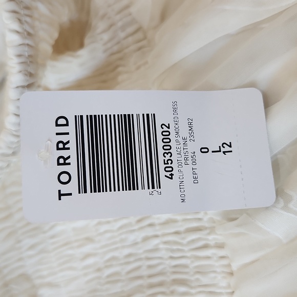 Torrid Floral Embossed Summer White Midi Dress, Womens 12 Torrid 0 - Picture 6 of 6